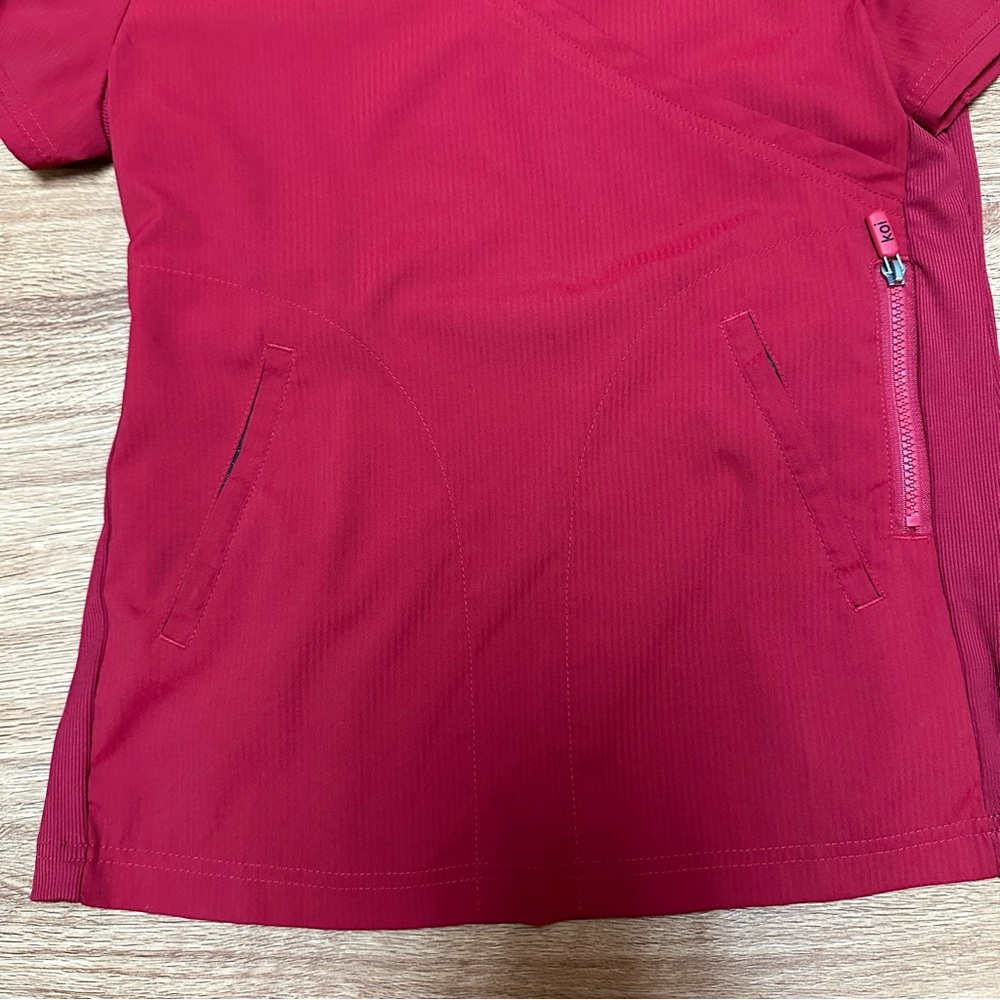 Koi Lite - Women’s Red Wrap-Front Slim Fit Scrub Top - Size S - Picture 2 of 6